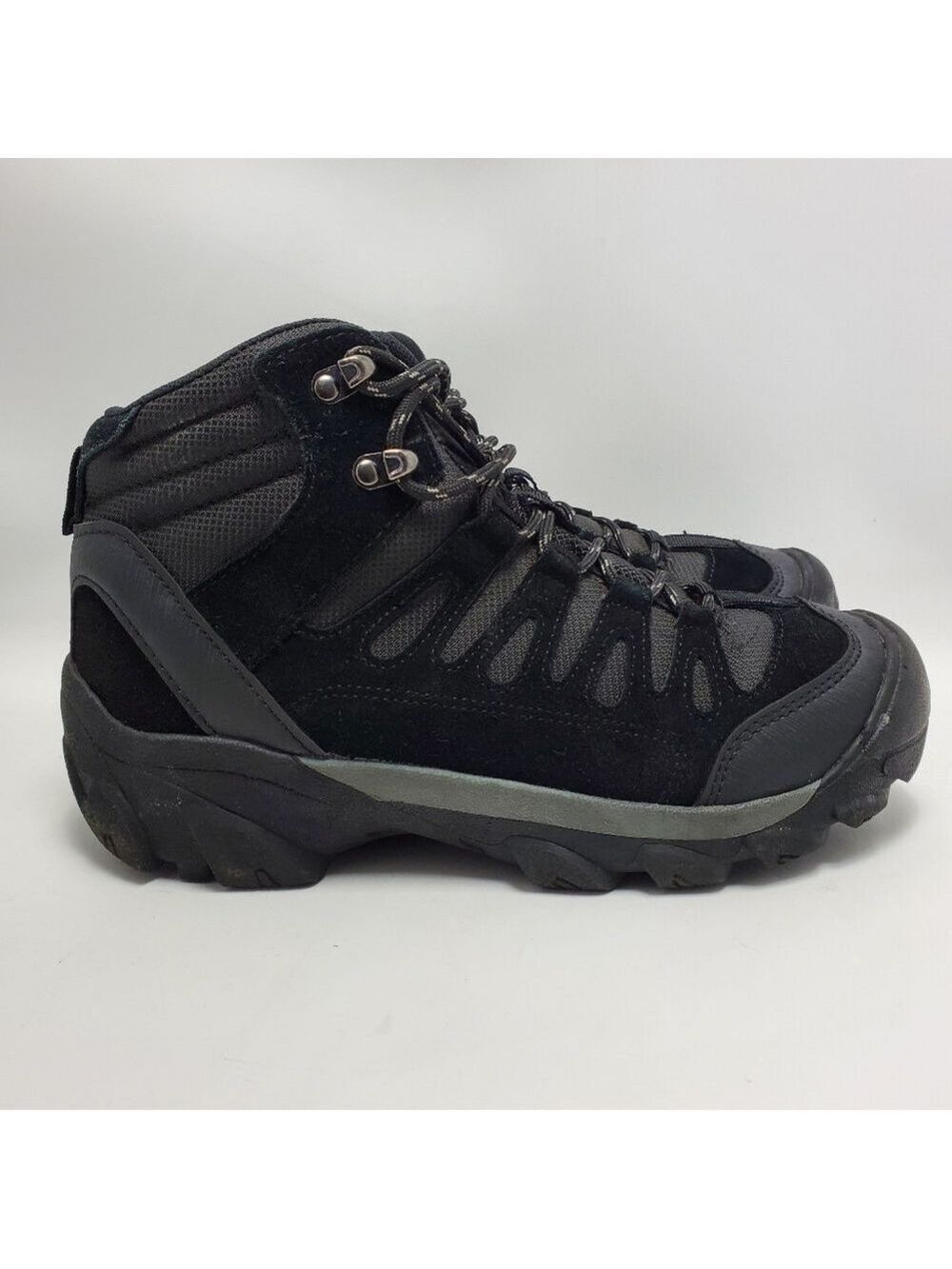 Ozark Trail Men's Black Leather Bump Toe Waterproof High Top Hiking Boot Size 7